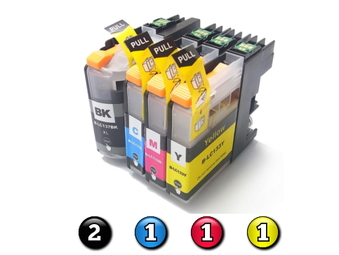 5 Pack Combo Compatible Brother LC233 (2BK/1C/1M/1Y) ink cartridges 5 Pack Combo Compatible Brother LC233 (2BK/1C/1M/1Y) ink cartridges